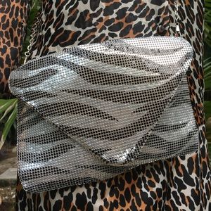 SILVER & BLACK MESH ZEBRA HANDBAG